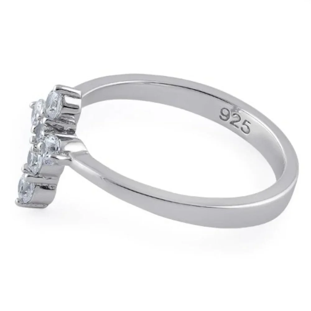 925 STERLING SILVER Dainty Cross Cubic Zirconia Ring - Picture 15 of 16